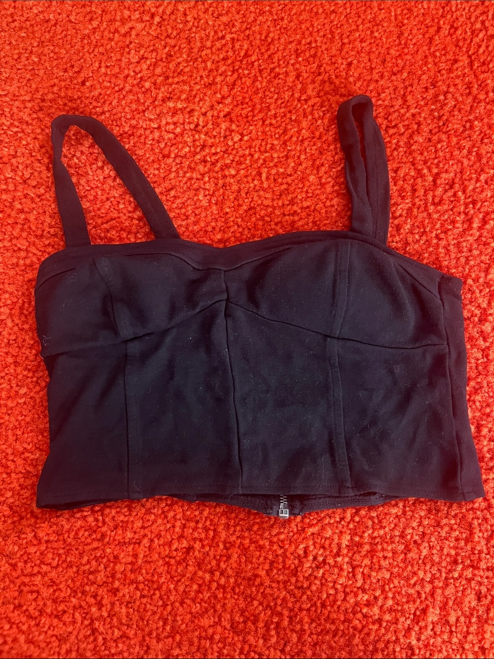 Nollie Black Cropped Bustier Tank Top